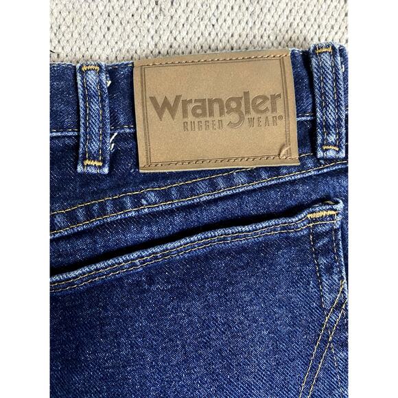 Wrangler Rugged Wear Jeans Mens 38X30 Dark Blue Relaxed Straight - Picture 8 of 12